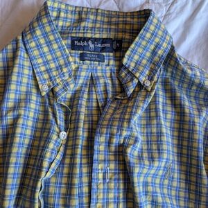 Ralph Lauren Blue Label Yellow and Blue Plaid Shirt